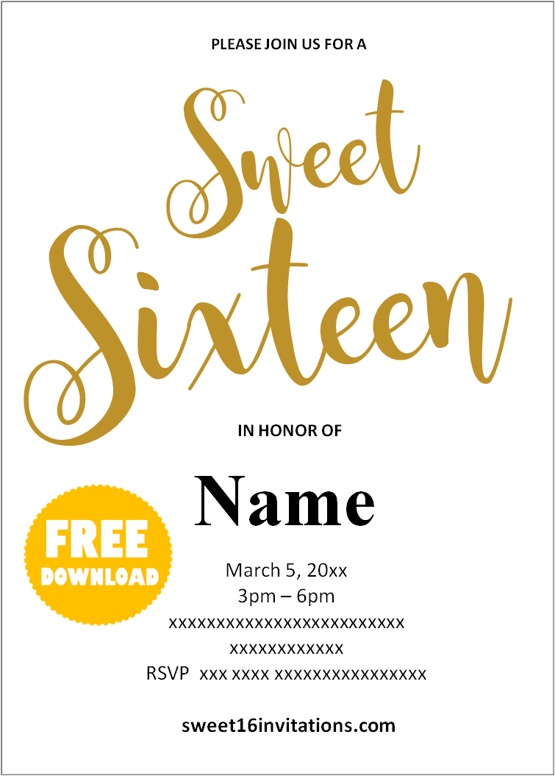 sweet 16 invitations