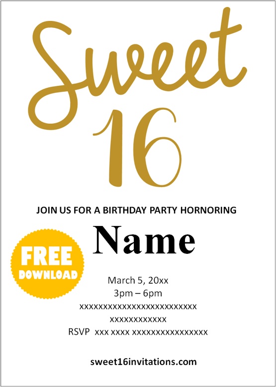 sweet 16 birthday invitations