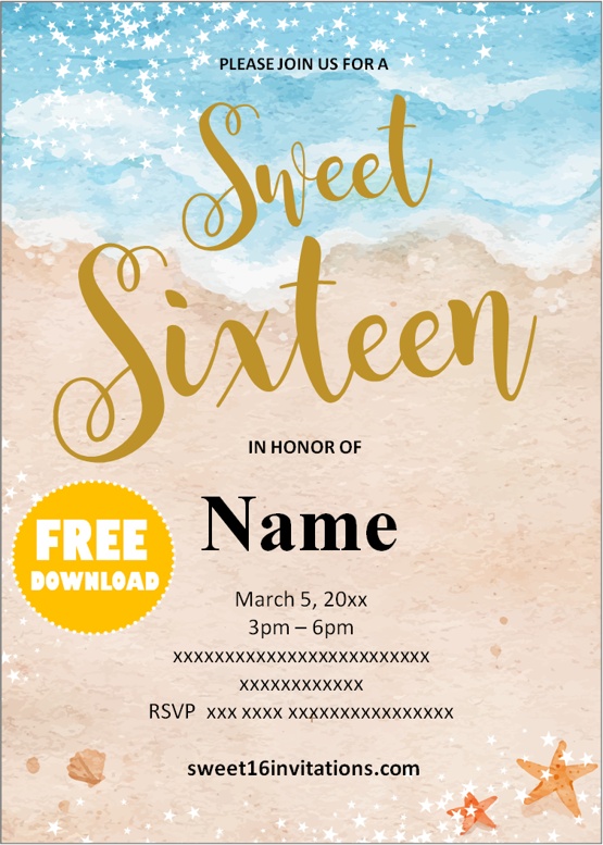 sweet 16 party invitations