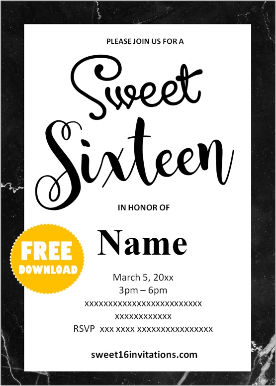 invitations for sweet 16 birthday