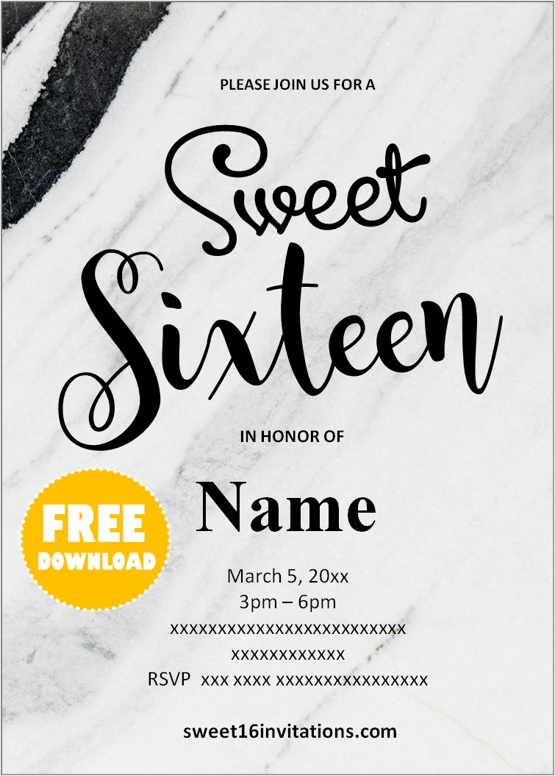 sweet 16 invitations