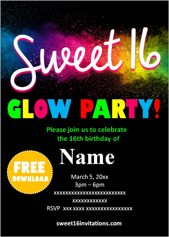 free sweet 16 invitations