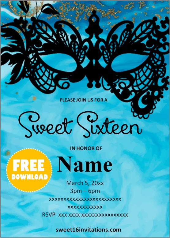 sweet 16 invitations templates