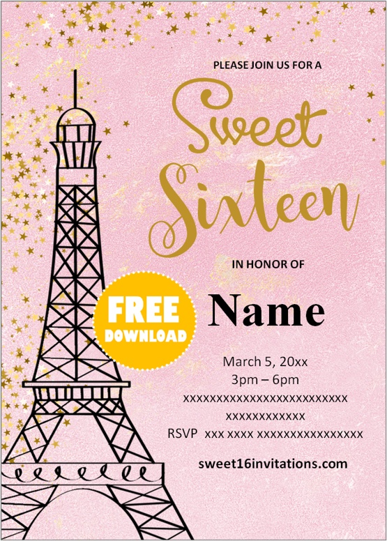 elegant sweet 16 invitations