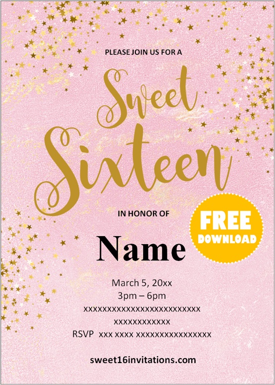 free sweet 16 invitations