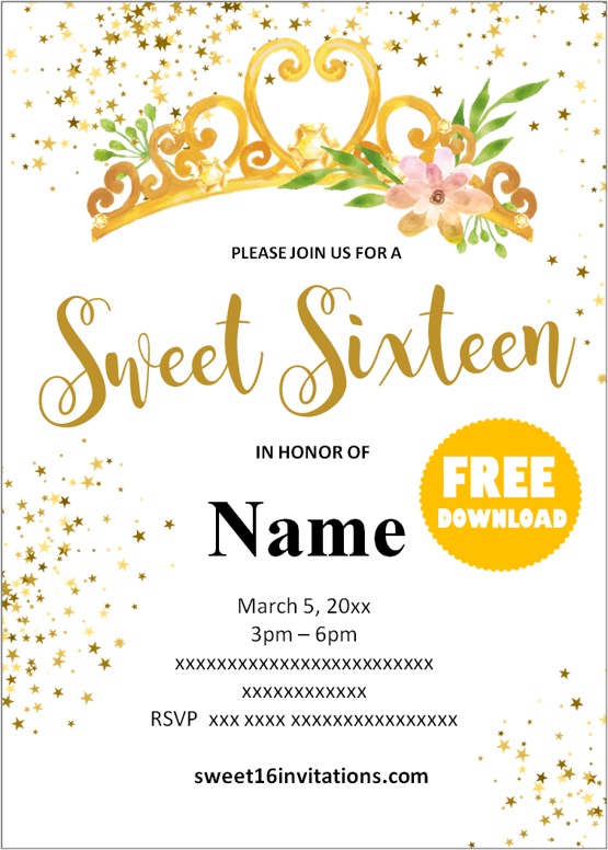 princess sweet 16 invitations