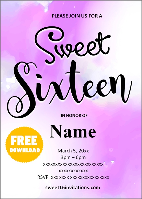 invitations sweet 16