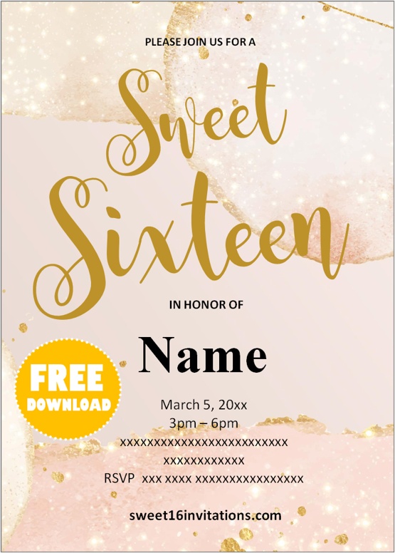 printable sweet 16 invitations