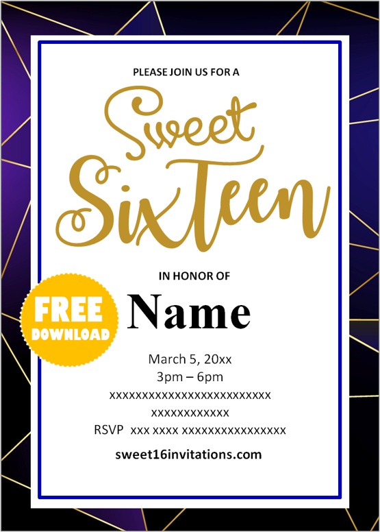 sweet 16 invitations cheap