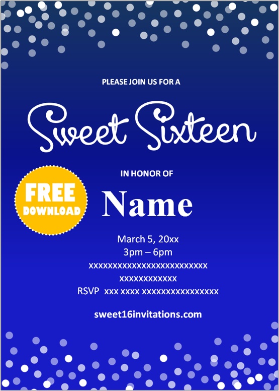 sweet 16 birthday party invitations