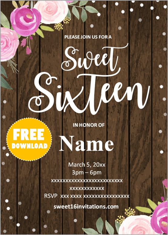 sweet 16 invitations