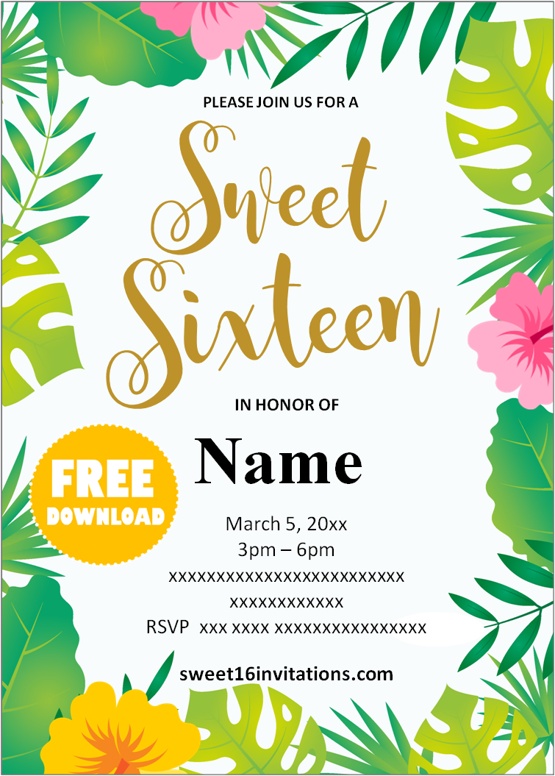 invitations sweet 16