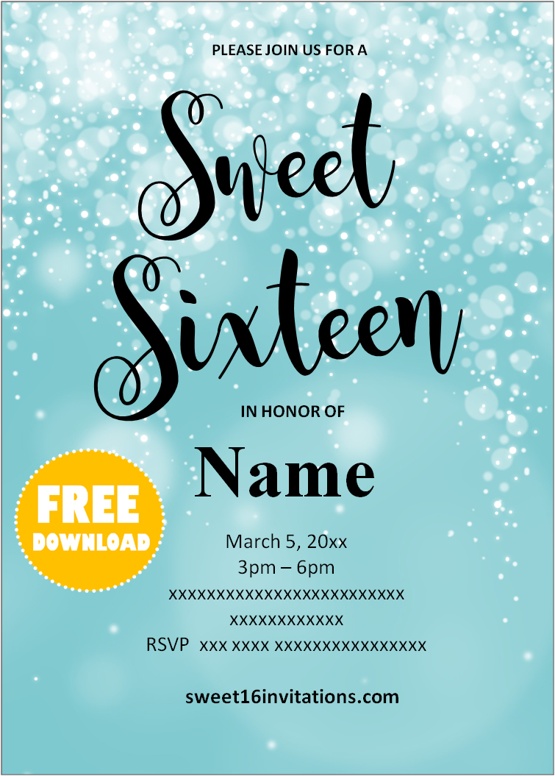 free sweet 16 invitations