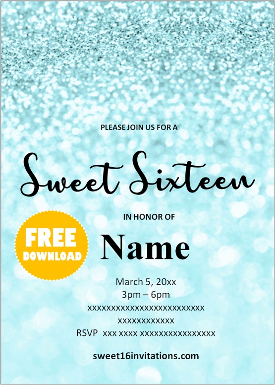 sweet 16 invitations templates free