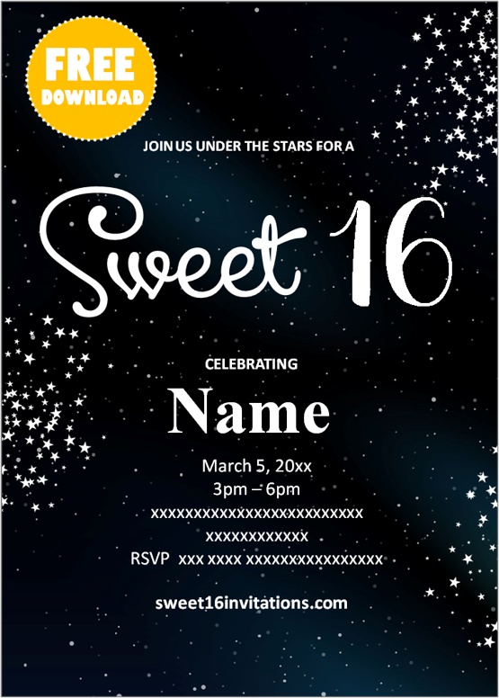 sweet 16 invitations templates